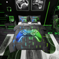 thumbnail image 1 of Erosebridal Gamer Bedding Queen Size, Gradient Green Blue Checkered Comforter Sets with Sheets, Video Game Room Decorative, Reversible 7-Piece, 1 of 5