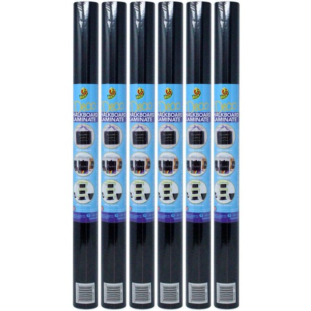 Duck Deco Adhesive Chalkboard Laminate Shelf Liner Rolls, Black, 20 In