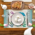 thumbnail image 2 of Happy Easter Table Runner and Placemats Set, Spring Bunny Table Runner and 4Pcs Plcemats, Seasonal Holiday Dining Table Decor for Kitchen Farmhouse Home Party Decorations, 2 of 6
