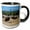 Black/White, variant on 3drose, Bison, Bison Bison, Grand Teton National Park, Wyoming, 15oz Mug