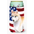 thumbnail image 1 of Can Hugger Patriótico Husky Siberiano Caroline's Treasures Multicolor para Latas de 22 oz a 24 oz, 1 of 1