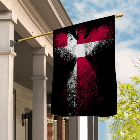 Danish Flag With Eagle Painting - Proud Denmark House Flag (29.5x39.5) Double-Sided Decorative Polyester Indoor/Outdoor Flag