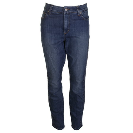 NYDJ - Nydj Blue Ami Embroidered Skinny Legging Jeans 14 - Walmart.com