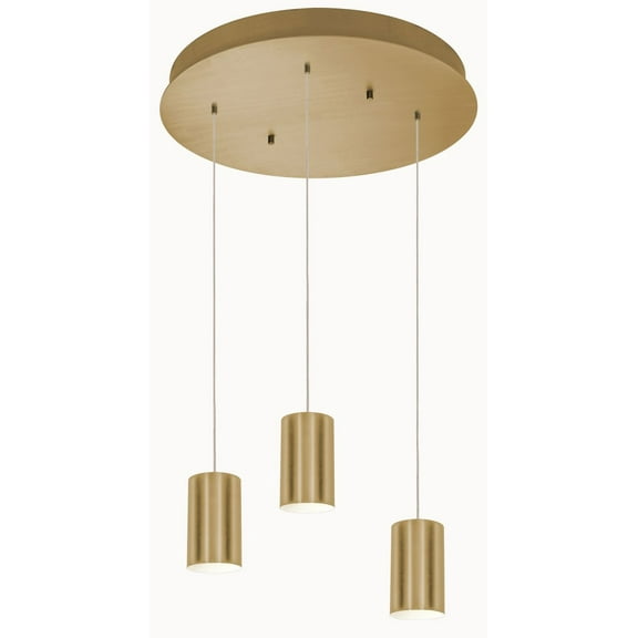 AFX  Tyke 3 Light Round Pendant Satin Brass Satin Brass