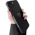 thumbnail image 1 of Compatible With Iphone 7 Plus Case, Iphone 8 Plus Case Luxury Gold Heart Pattern Soft Liquid Silicone Shockproof Case For Women Girls Side Cute Plated, 1 of 4