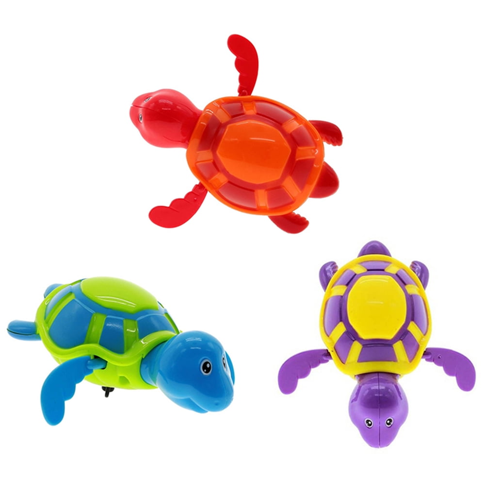 Cute Swim Turtle Wound-up Chain Clockwork Baby Kid Bath Toy Tub