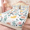 thumbnail image 3 of Manfei Cute Duck Fitted Sheet Queen 3-Piece,Cartoon Flowers Bedding,1 Fitted Sheet and 2 Pillowcases, 3 of 6