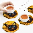 thumbnail image 7 of Disketp Butterfly On Sunflower Funny Coasters,6 Pcs Leather Coasters with Holder, Perfect Housewarming Hostess Gifts,Protect Furniture from Water Marks Scratch and Damage,Octagon, 7 of 7