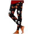thumbnail image 2 of Womens Halloween Leggings Elastic High Waist Funny Print Slim Fit Lifting Tights Pants Workout Yoga Pants, 2 of 6