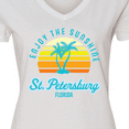 thumbnail image 4 of Inktastic Summer Enjoy the Sunshine St. Petersburg Florida in Blue Women's V-Neck T-Shirt, 4 of 5
