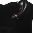 thumbnail image 2 of Rose Gold Tone 925 Sterling Silver Small Butterfly Stud Earrings Cubic Zirconia, 2 of 5