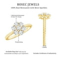 thumbnail image 5 of Rosec Jewels 0.75 CT Certified Moissanite Floral Cluster Ring for Women, Moissanite Engagement Ring with Twisted Rope, 10K Yellow Gold, US 7.00, 5 of 8