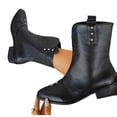 thumbnail image 5 of Taqqpue Women's Ankle Boots Plus Size Round Toe Slip On Mid Heel Comfortable Casual Dress Booties for Women Size 5.5-11 Fashion Dress Shoes Fall Winter Footwear Casual Walking Daily, 5 of 10
