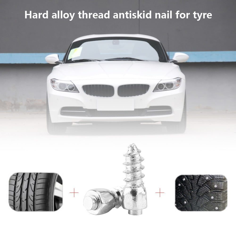 Metal 100 Pcs 12mm Car SUV ATV Anti-Slip Screw Stud Wheel Tyre Snow Tire Spikes Trim Auto Accessories Tire Snow Spikes Stud Screws 
