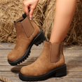thumbnail image 5 of LRGSHF Ankle Boots for Women Slip On Platform Chelsea Boots, Elastic Side Panels Chunky Block Heel Round Toe Short Booties Non Slip Daily Outdoor Walking Shoes, 5 of 5