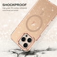 thumbnail image 6 of GAOBAO Magnetic for iPhone 16 Pro Max Case Clear Glitter, Compatible with MagSafe, TPU Transparent Shockproof Slim Bling Sparkly Bumper Cover Phone Case for Women Girls, Desert Titanium, 6 of 8