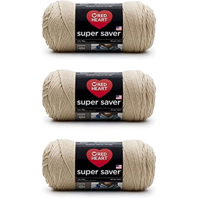 Yarn Red Heart Super Saver Buff 198 g/333 m, paquete de 3