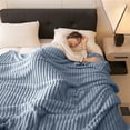 thumbnail image 5 of Bizhua Blanket Wide Strip Thickened Imitation Hair Border Coral Fluff Blanket Flannel Blanket Cover Blanket, A Blanket Is 180*200, 5 of 8