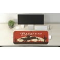 thumbnail image 2 of Vintage Computer Mouse Pad, Rodeo Cowboy Riding Bull Wooden Old Sign Western Style Wilderness at Sunset Image, Rectangle Non-Slip Rubber Mousepad Large, 31" x 12", Orange Brown, by Ambesonne, 2 of 2