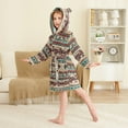 thumbnail image 2 of FORMRS Niños Bathrobe Unisex Hooded Robe Soft Plush Pajamas Sleepwear, Size 2-3T, Tribal Art, 2 of 7