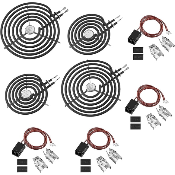 WB17T10006 Terminal Block Kit & Electric Range Stove Burners Replacement, WB30M1 WB30M2 Coils for Electric Stove Top, Compatible with G-E Hot-Point Ken-More Range Stove - 1 Year Warranty by