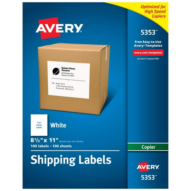 Full-Sheet Labels for Copiers, 8-1/2