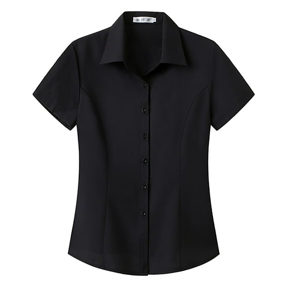 Black Womens Tops Women'S Shirt Short Sleeve Elastic Slim Breathable Comfortable Shirts for Women