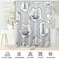 thumbnail image 6 of Blue Nautical Waterproof Fabric Shower Curtain,Coastal Ocean Shower Curtains Sets for Bathroom,Blue White Bath Curtain with 12 Hooks 72x72 Inches, 6 of 6