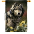 thumbnail image 2 of Breeze Decor 10083 Wildlife & Lodge Wild Spirit 2-Sided Vertical Impression House Flag - 28 x 40 in., 2 of 2