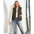 thumbnail image 6 of Czanzd Women's Corduroy Stand Collar Puffer Vest Warm Puffy Outerwear(Army-Green,M), 6 of 8