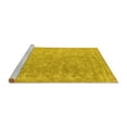 thumbnail image 2 of Ahgly Company Machine Washable Indoor Square Abstract Yellow Contemporary Area Rugs, 4' Square, 2 of 4