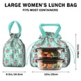 thumbnail image 5 of Bull Terrier Dog and Flower Florals Drawstring Lunch Bag Women - Drawstring Lunch Bag Insulated for Work Office - Stain-Resistant Large Lunchbags for Women with Multi-Pockets, 5 of 6
