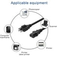 thumbnail image 4 of Universal Power Cord 6 Feet Monitor Power Cable for Computer, PC Monitor, Smart TV, Printer Power Supply 3 Prong (NEMA 5-15P to IEC320C13) 7A 125V UL Listed, 4 of 4