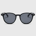 thumbnail image 2 of Women's Retro Round Cat-Eye Sunglasses- Black Frame - Gray Lens, 2 of 4
