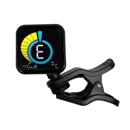 KLIQ Music Gear UberTuner-MAX Clip-on Tuner, Accurate Octave Tuning, USB Rechargeable, Full-Color LED Display for Guitar, Bass, Ukelele and Violin