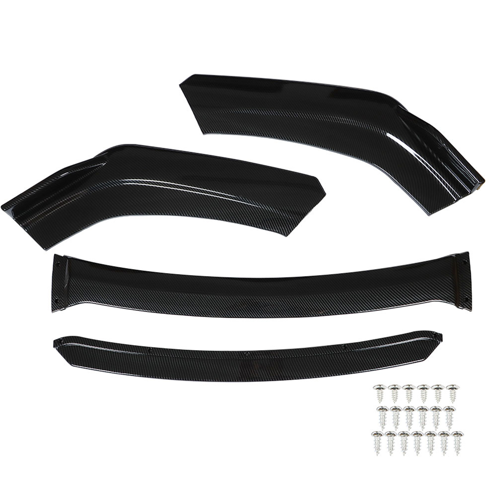 LABLT 4Pcs Set Car Front Bumper Lip Splitter Spoiler Addon Carbon Fiber ...