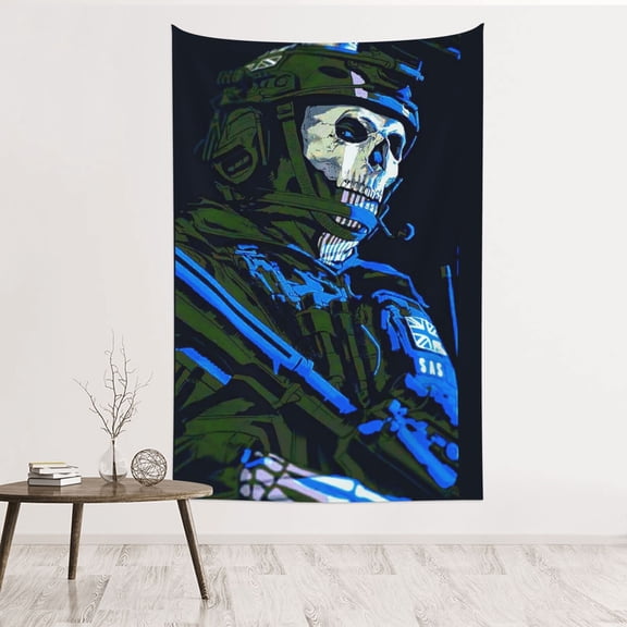 Call of Duty Ghost Tapestry Banner 60 X 40 inch Decor Art Tablecloth Wall Hanging Mural for Bedroom Dorm