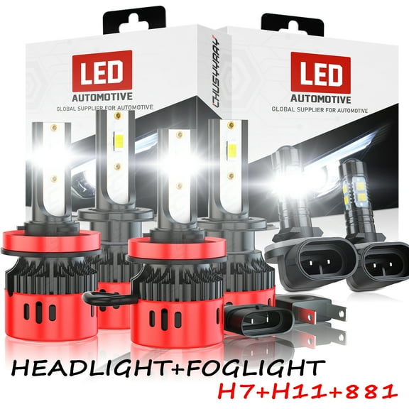 For Hyundai Elantra 2013 2014 2015 H7 H11 LED Headlight High Low Beam 881 Fog Light Bulbs Kit 6000K White 6x