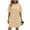 A-Khaki, variant on 2026 Summer Dress for Women Plus Size Fashion Casual Solid Short Sleeve Round Neck Bandage Mini Dress with Pockets