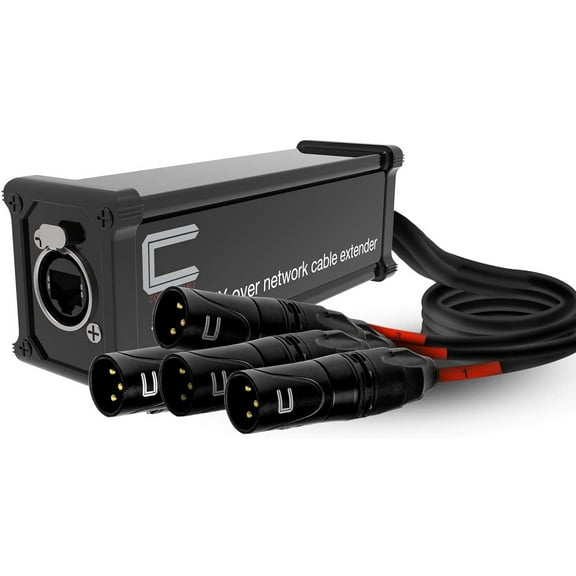 Coluber Cable 4 Channel 3-Pin XLR Male-Single Ethercon Cable Snake Receiver