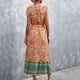 thumbnail image 3 of Vestido largo con escote en V, vestido floral para mujer Vestido floral con escote en V Vestido floral de verano para mujer Valor excepcional, 3 of 6