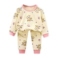 thumbnail image 5 of 5-6 Years Girls Long Sleeve Pajama Set 1-11Y Toddler Girls Pajama Set Cute Soft Pajamas Kids Casual Long Sleeve Casual Loungewear Home Clothing Two Piece Set,Pink, 5 of 6