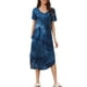 thumbnail image 1 of INSPIRE CHIC Camisón de mujer con cuello en V, manga corta, vestido largo de lounge de primavera y verano con bolsillo, talla XL, teñido en azul, 1 of 6