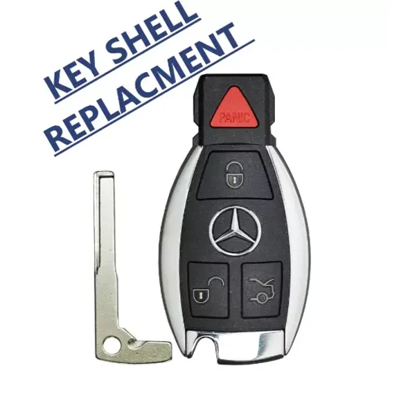 Mercedes Benz 1997-2014 / 4-Button Fobik Key SHELL CASE NEC & BGA VLS