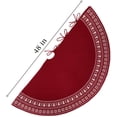 thumbnail image 3 of Fair Isle Knit Tree Skirt 48 Inch, Chunky Knitted Tree Collar for Country Rustic Christmas Decorations, Burgundy Red & Cream White, 3 of 5