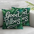 thumbnail image 3 of COMIO Palm Leaf Throw Pillow Cover Good Vibes Word Palm Tree Tropical Jungle Leaves Rectangle Pillow Cases Home Decorative Cushion Cover for Bed Sofa Green, 3 of 5