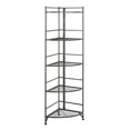 thumbnail image 1 of 5 Tier Folding Metal Corner Shelf With Black Finish, 1 of 1
