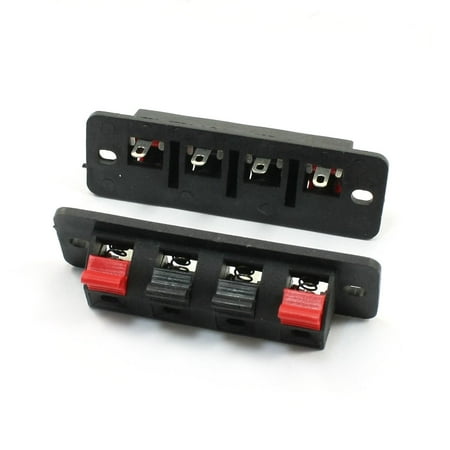 - Unique Bargains 2 Pcs Audio Cable Single Row 4 Position Push in Jack Speaker Terminals 64 x19mm