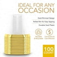 thumbnail image 3 of Plastic Cup 9 Oz Hard Disposable Cup Plastic Wine Glass Party Wedding Wine Glass Transparent Plastic Cup -Gold Rim, 3 of 6
