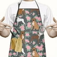 thumbnail image 2 of Cute Boxer Dog and Flowers Florals Apron-Garden Aprons for Women with Pockets-Cotton Linen Waterproof Kitchen Cooking Gardening Aprons Adjustable for Kitchen,Cooking,BBQ and Salon 33x27 Inch, 2 of 7